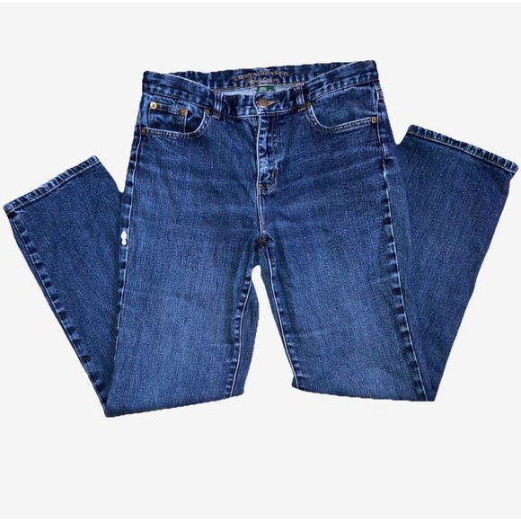 RALPH LAUREN JEANS CO 8P CLASSIC STRAIGHT Blue Cotton Denim Stretch Jeans Petite - Picture 1 of 5